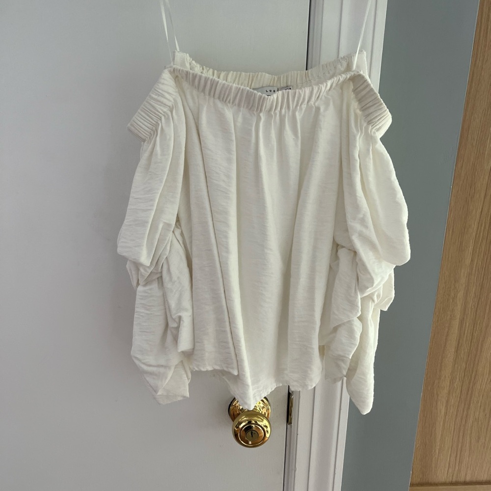 White Off the Shoulder Top by Lush